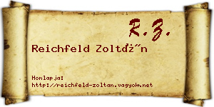 Reichfeld Zoltán névjegykártya
